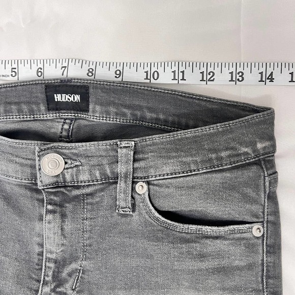 Hudson Krista Ankle Skinny Jeans Solid Gray Size 27 - Picture 11 of 12
